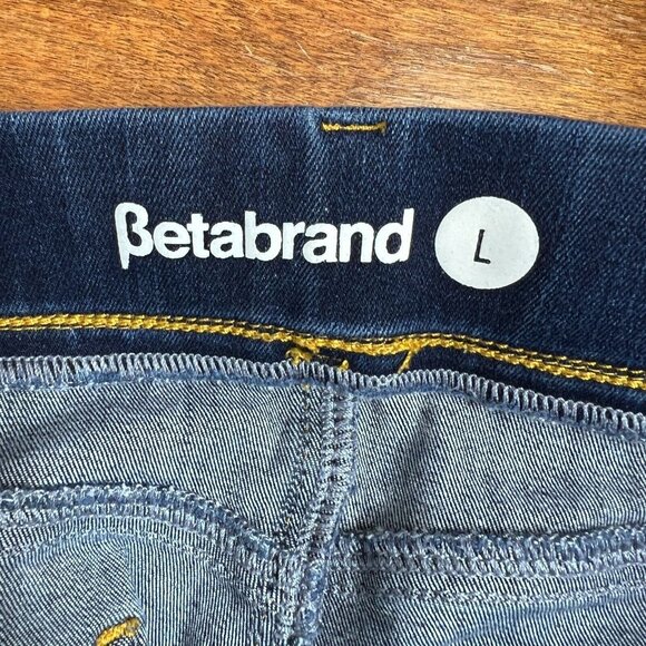Betabrand Jeans Women Large Blue Denim Signature Mid-Rise Bootcut Pull On Pocket - Picture 9 of 10